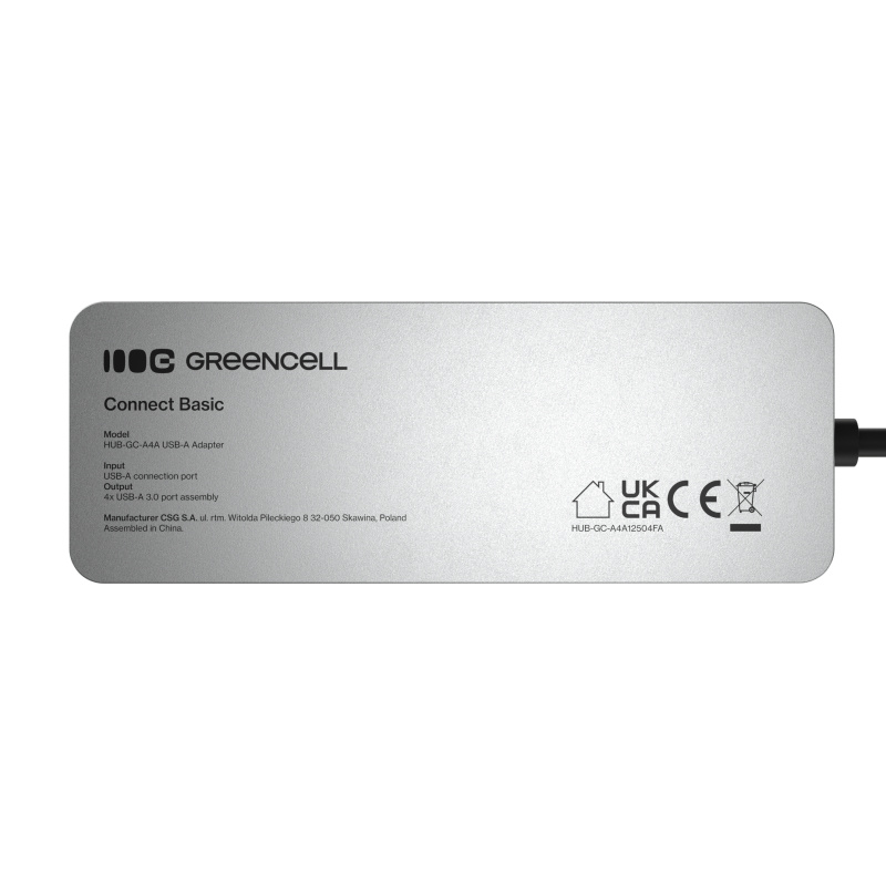 Hub USB Green Cell Basic 4w1 | 4x USB 3.0 | Aluminiowy