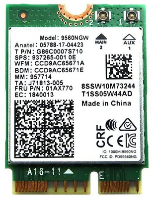 Karta sieciowa bezprzewodowa Intel 9560NGW M.2 do Lenovo, HP Wi-Fi 5 1,73 Gbp/s