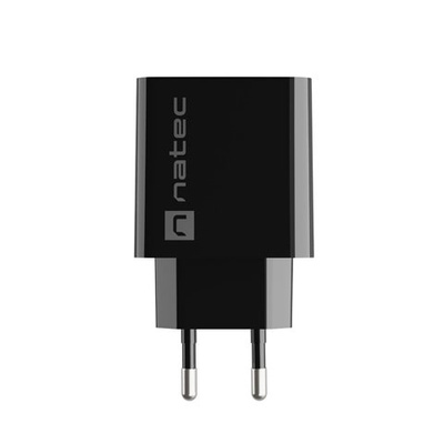Ładowarka sieciowa Natec RIBERA 20W | 5-12V | 1.66-3A | 1 x USB Typu C PD | Czarna