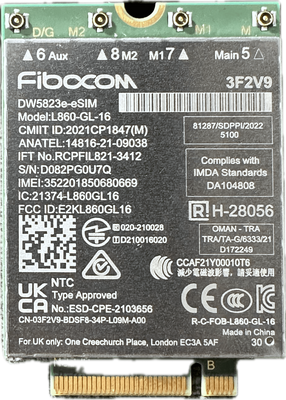 Modem WWAN LTE / Fibocom L860-GL-16 DW5823e 3F2V9 / do laptopów Dell