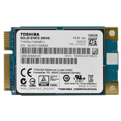 Dysk SSD / Toshiba THNSNJ128GMCU / 128 GB / mSATA