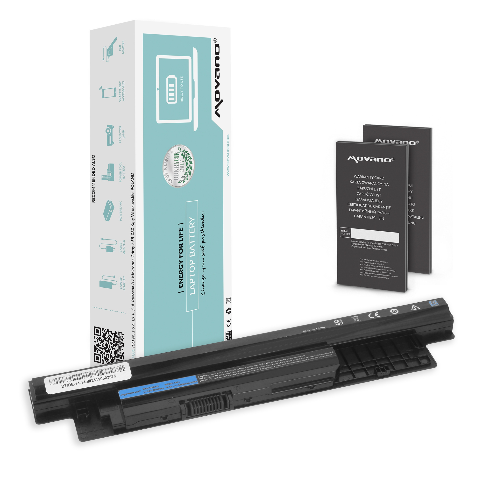 Bateria Movano do Dell Inspiron 14, 15, 17 - BT/DE-14