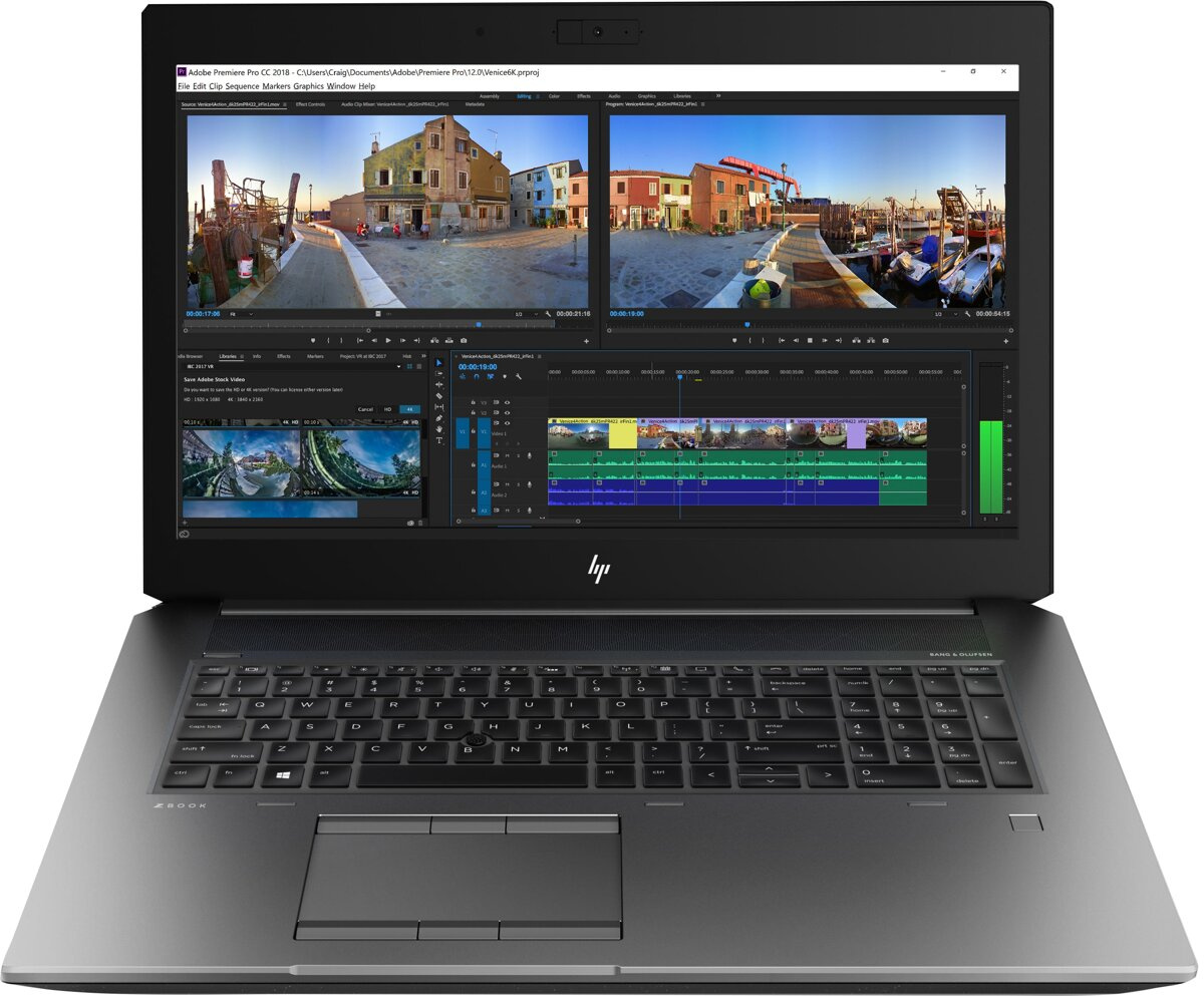 HP ZBook 17 G5 Core i7 8750H (8-gen.) 2,2 GHz / 16 GB / 2 TB SSD / 17,3'' FullHD / Win 11 Pro + Quadro P5200 / Klasa A-