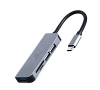 HUB Cablexpert USB-C - USB 2.0x2, USB 3.0, czytnik kart