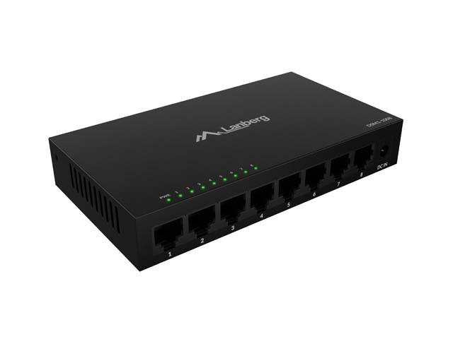 Switch 8-portowy Lanberg DSM1-1008 Gigabit | Metalowy 12V