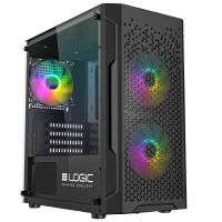 Nowy gamingowy Logic Aramis czarny ARGB MINI AMD Ryzen 5 5600 3,5 GHz / 16 GB / 2 TB SSD / Win 11 + Nvidia RTX 4060 [8 GB]