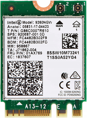 Karta sieciowa bezprzewodowa Intel 9260NGW M.2 do Lenovo, HP Wi-Fi 5 1,73 Gb/s