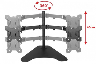 Biurkowy uchwyt do 2-ch monitorów LED/LCD 10-27” 7kg VX-20