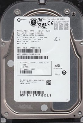 Dysk HDD / DELL MBA3147RC / 140 GB / 3,5" SAS 3 Gbps