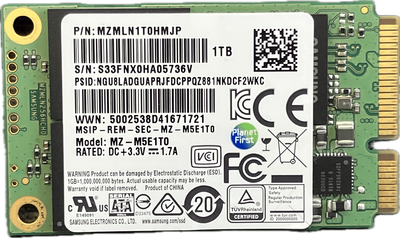 Dysk SSD / Samsung MZ-M5E1T0 / 1 TB / mSATA