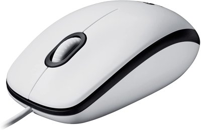 Mysz optyczna przewodowa Logitech M100 (USB) / biała