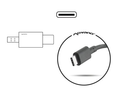 Nowy zasilacz zamiennik Movano ZZ/USBC65WB X7W50AAABA 65W USB-C czarny