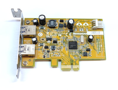 Poleasingowy kontroler 2 x USB 3.0 / Lenovo 03T8322 / PCI-e x1 / niski profil 