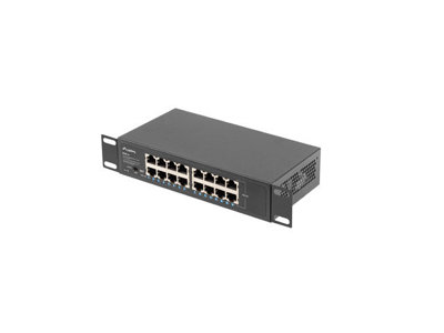 Switch LANBERG RSGE-16 / 16 portów / 1 Gbps / Gigabit Ethernet / rack 10''/19''